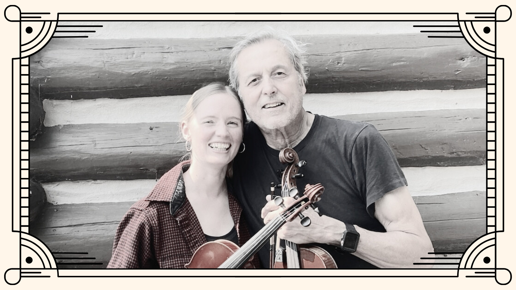 Band, Denning & Johnson posing with instruments.