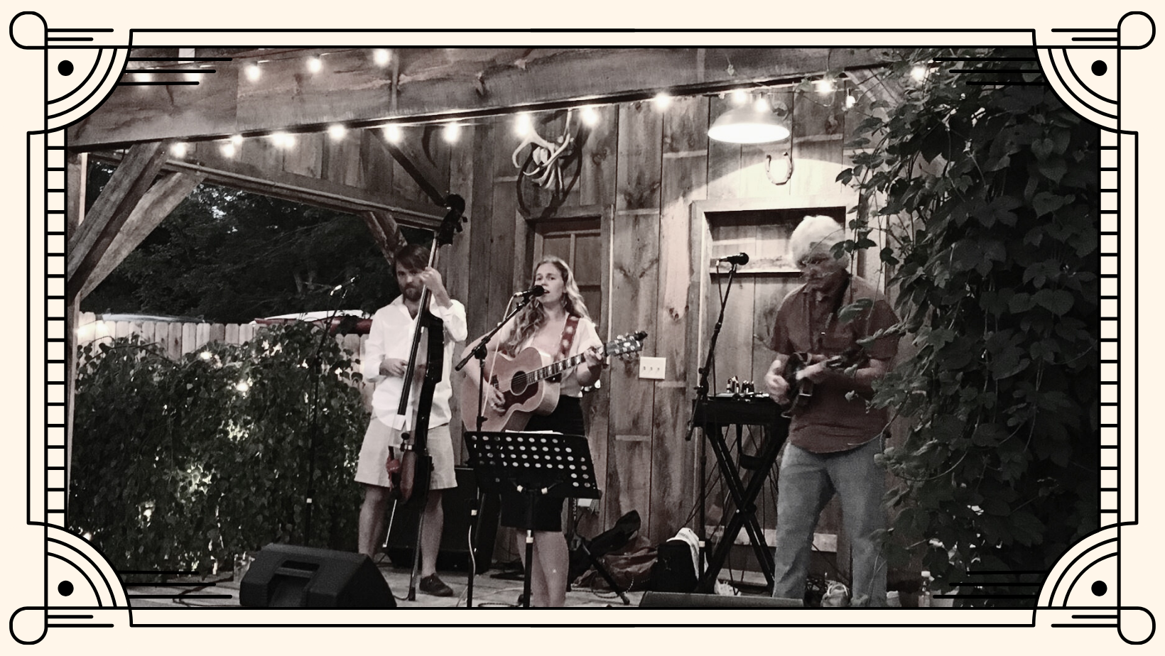 A photo of the band, The North Carolines performing on stage.