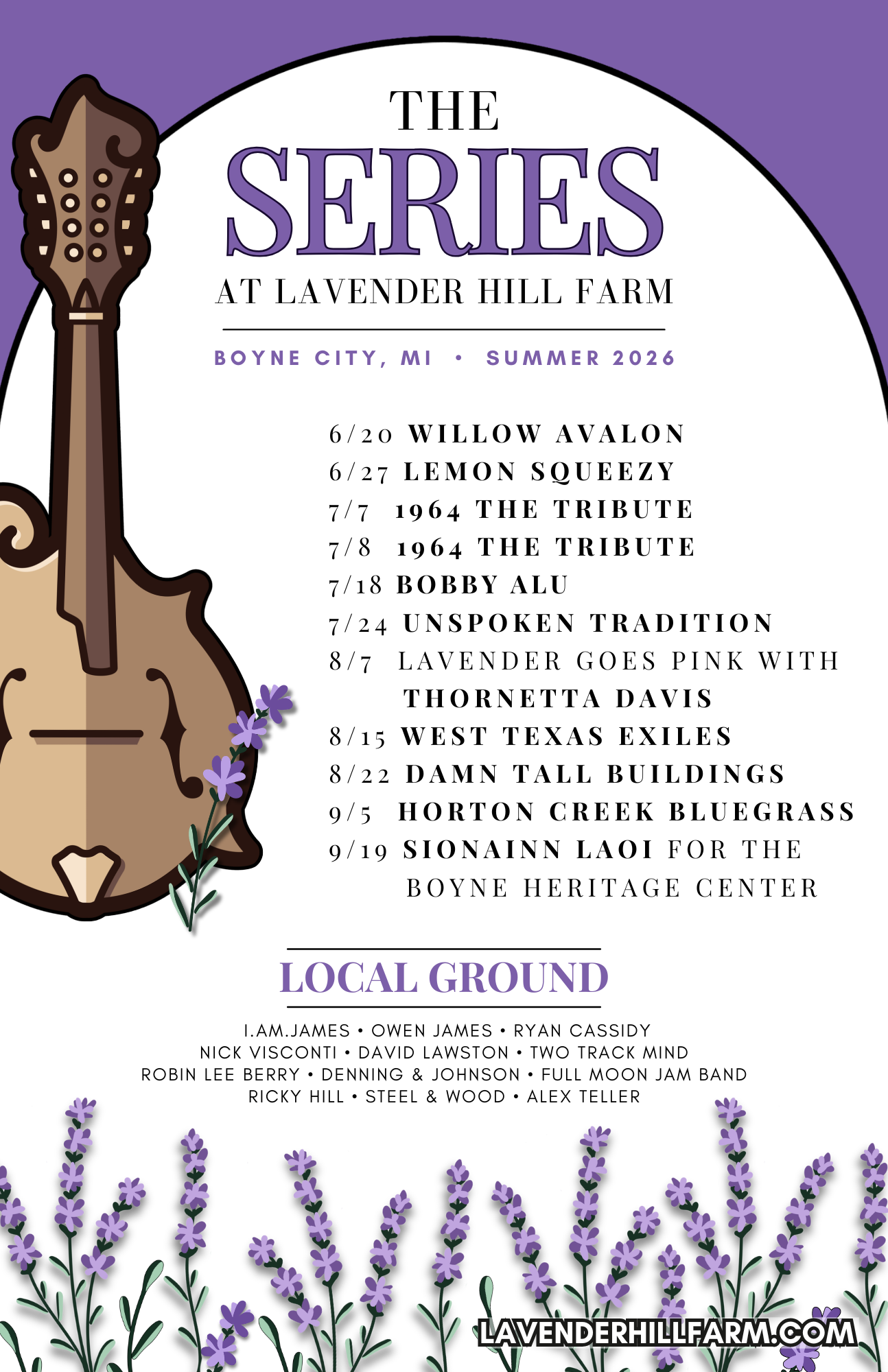 Series Lineup - Lavender Hill Farm